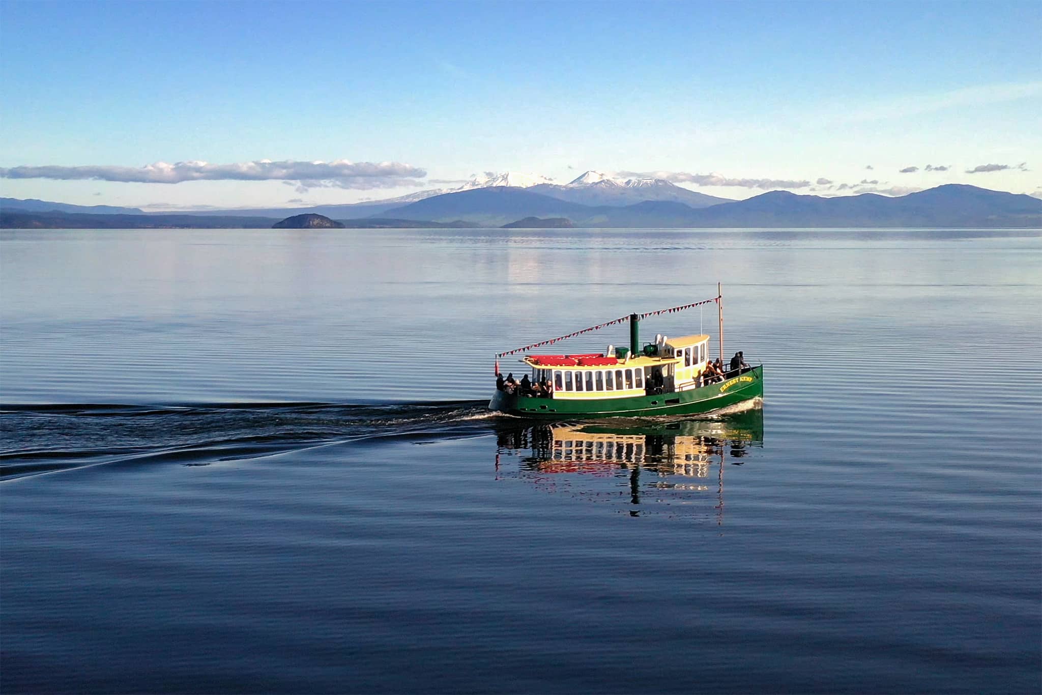 Ernest Kemp on Lake Taupo